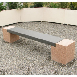 Banquette pieds en gravillons - Peuplier