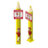Totem école gros crayon avec panneau attention enfants + figurines