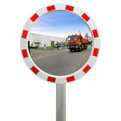 Miroir entrepôt et logistique 90° rouge et blanc - Economique