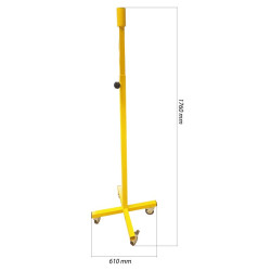 Pied réglable en hauteur et sur roulettes pour miroir multiusage