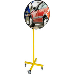 Pied télescopique mobile pour miroir de contrôle