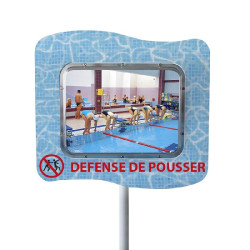 Miroir de surveillance piscine inox personnalisable