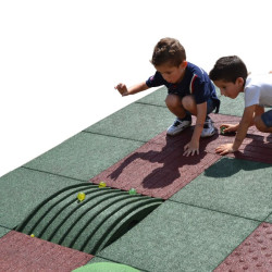 Elément pour parcours de billes en caoutchouc Hexdalle