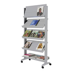 Présentoir mobile simple face 5 tablettes - Paperflow EasyDisplays