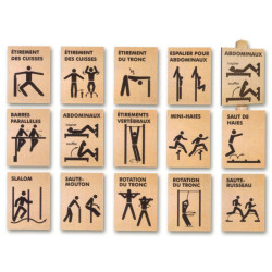 Panneaux en bois parcours santé