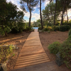 Cheminement bois pour accès à la plage, dunes - Camino