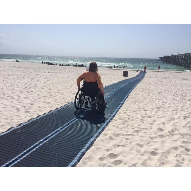 Tapis d'accès à la plage pour fauteuil roulant