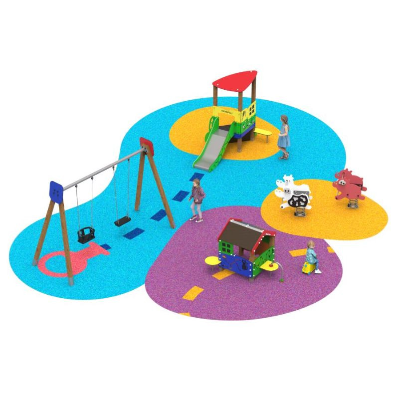 Pack aire de jeux 3 modules - Benito Area Educa 85 m²