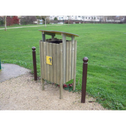 Poubelle de ville bois Lausanne avec ou sans toit