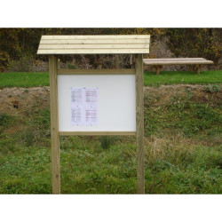 Panneau d'affichage extérieur avec toit + affichage PVC 96 x 96 cm