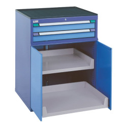 Armoire pour machine avec rebords relevés + 2 tiroirs