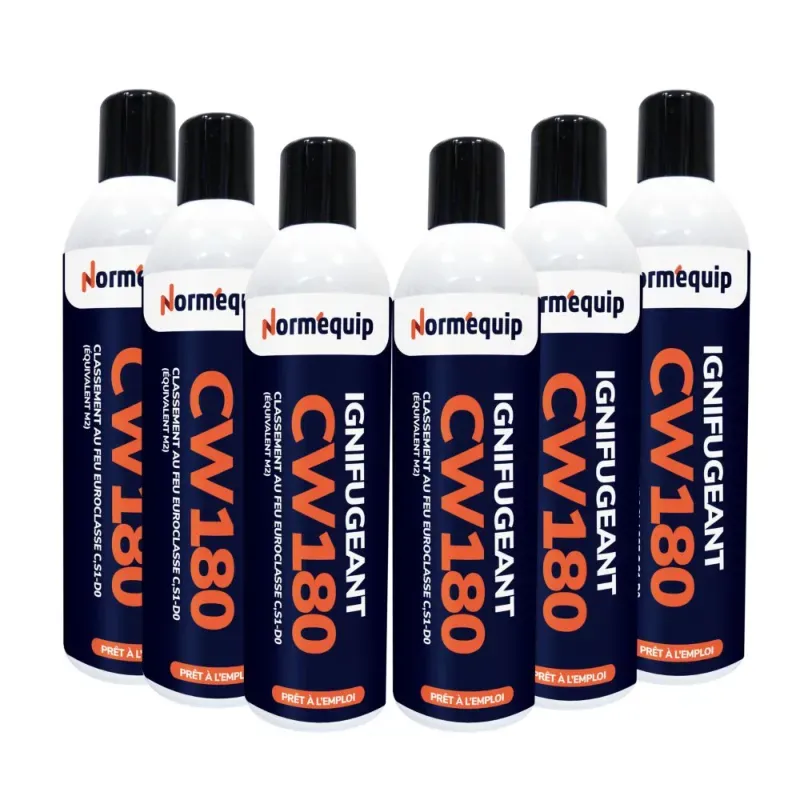 Pack 6 bombes aérosols 300 ml ignifuge bois CW 180