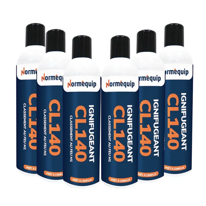 Pack 6 bombes aérosols 300 ml ignifuge laine CL 140