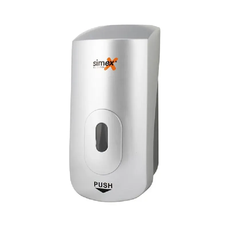 Distributeur de savon et gel avec poussoir argenté - Mural