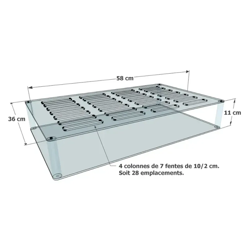 Plateau 28 emplacements smartphones - en plexiglas