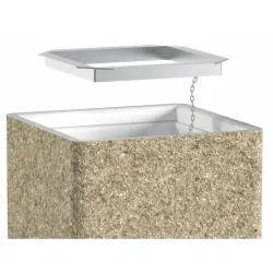 Poubelle de ville en béton Gravillon