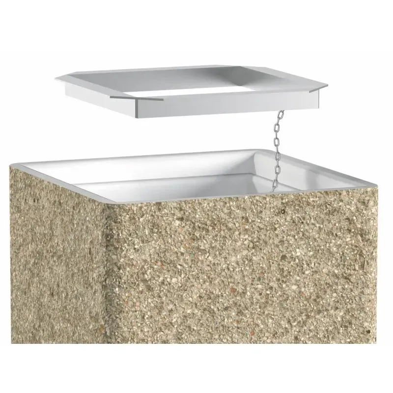 Poubelle de ville en béton Gravillon