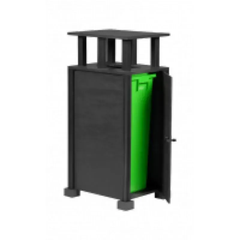 Station de tri sélectif en briques alimentaires recyclées et en alu