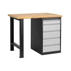Etabli d'atelier avec caisson de rangement 5 tiroirs - 2750 kg