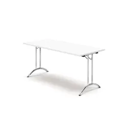 Table rectangulaire pliante et empilable avec pieds incurvés
