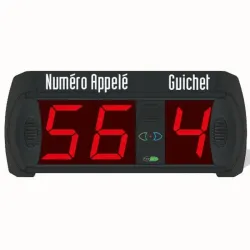 Afficheur file d'attente - 2 chiffres + guichet 1 chiffre