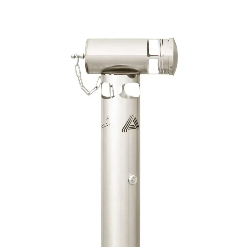 Cendrier inox tête amovible - Fixation murale - Mobilier urbain