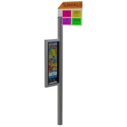 Poteau station de bus avec diode lumineuse