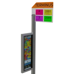 Poteau arrêt de bus avec anneau lumineux