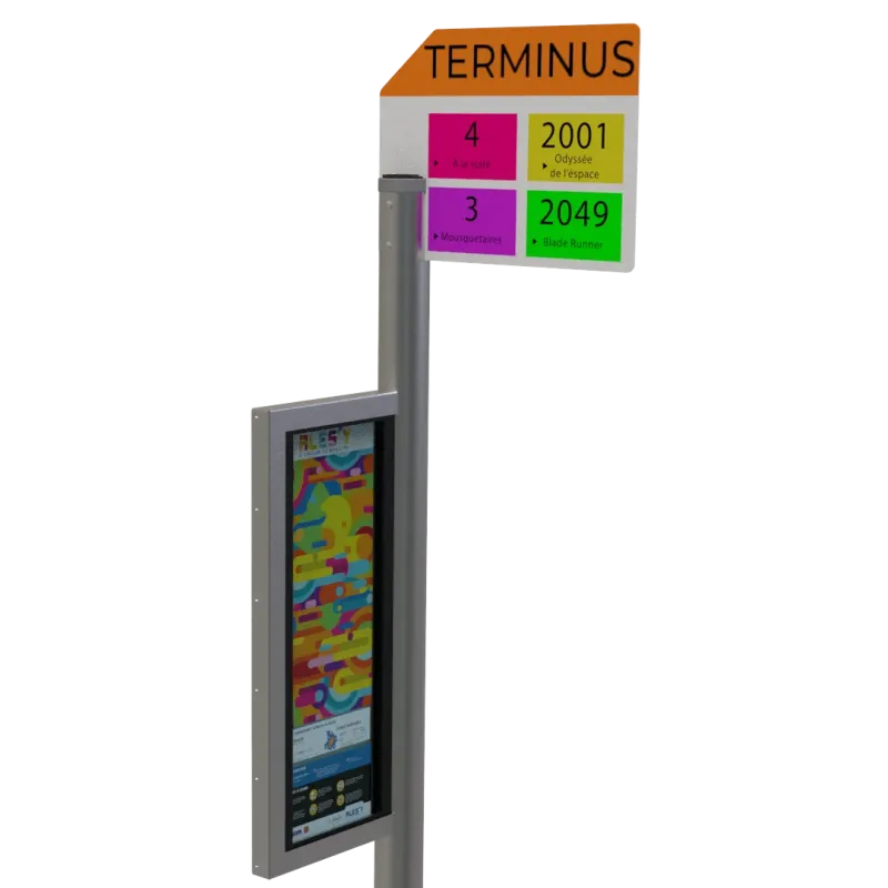 Poteau station de bus avec diode lumineuse