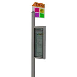 Poteau station de bus avec diode lumineuse