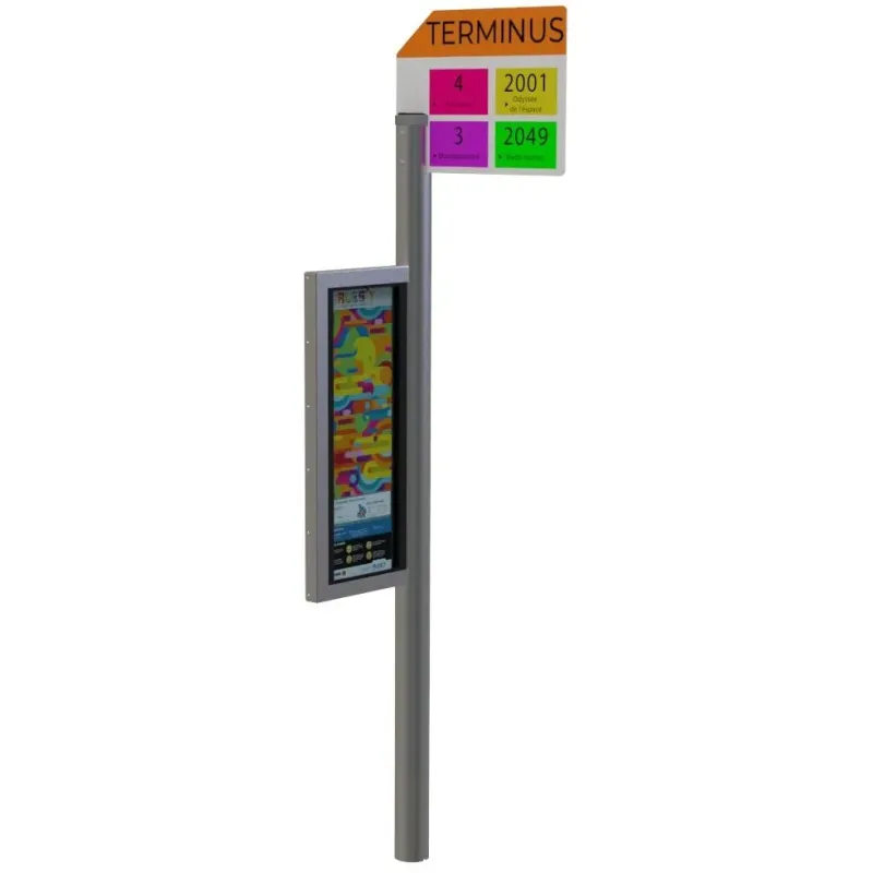 Poteau station de bus avec diode lumineuse