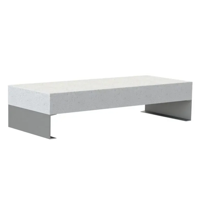 Magourban Bloop banc en béton droit avec pieds acier