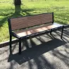 Banc de ville en compact stratifié Teck + acier - Cahors