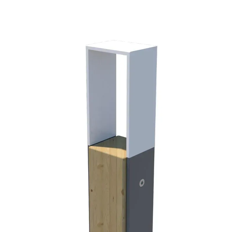 Potelet de voirie PMR en acier peint et bois - Rustik