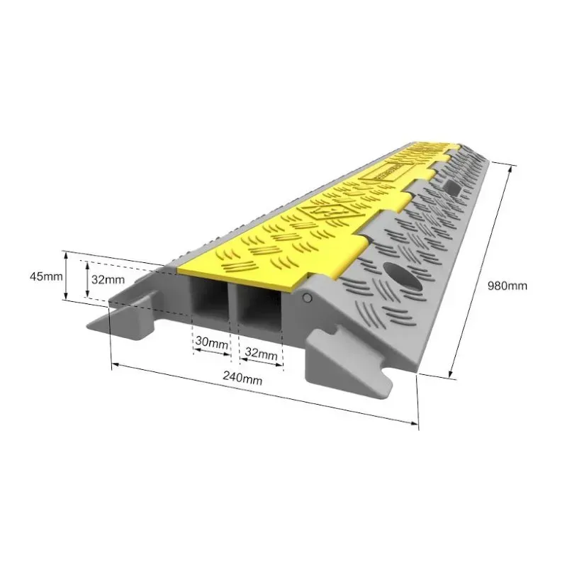 Ralentisseur passe câbles caoutchouc - 2 câbles
