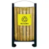 Poubelle de tri double flux sur pieds avec façade bois - Arkea