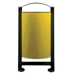 Poubelle de tri 2 flux sur pieds avec façade métal ou recyclé - Arkea