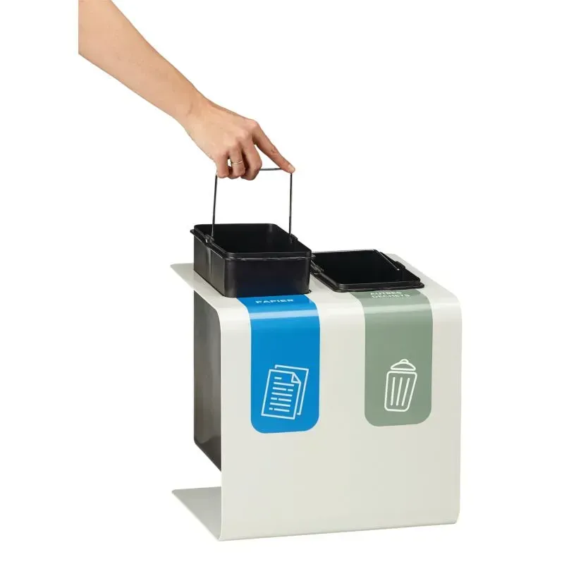 Poubelle de tri sélectif de bureau 2 ou 3 bacs Rossignol Tribu