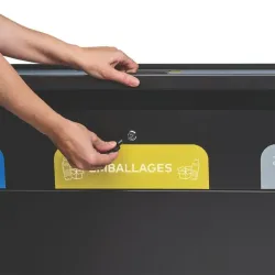 Meuble de tri sélectif sur roues 2 ou 3 flux Rossignol Trimouv