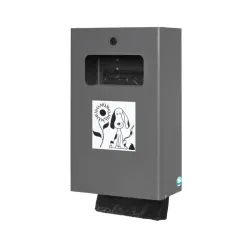 Distributeur mural hygiène canine avec corbeille intégrée - 200 sacs