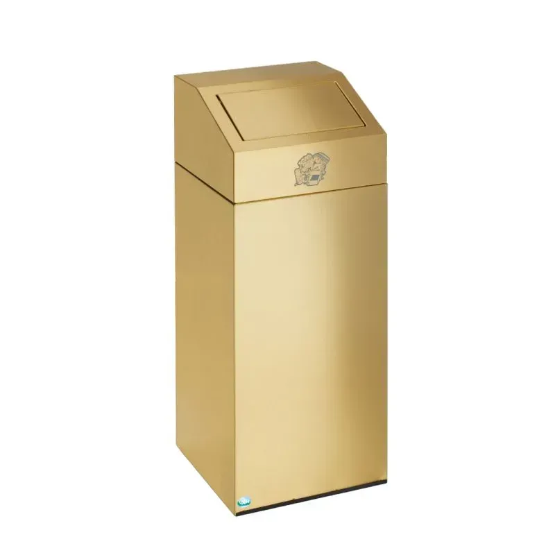 Poubelle de tri sélectif en Laiton brillant 45 litres