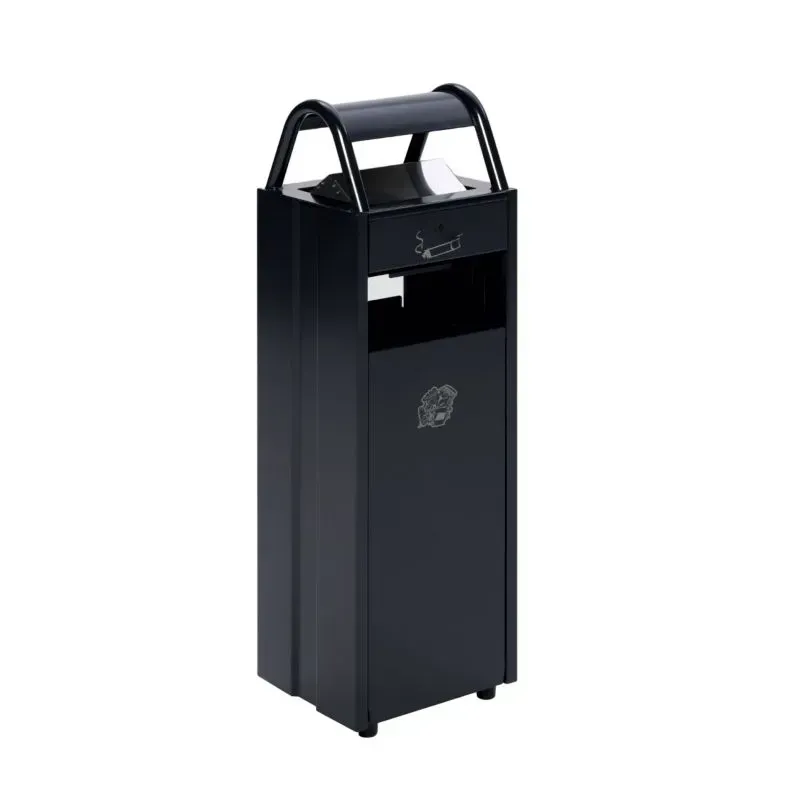 Cendrier poubelle avec chapeau à poser - Acier