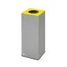Poubelle de tri sélectif carré couvercle calibré de couleur