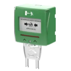 Déclencheur manuel vert 2 contacts avec capot - Sewosy SHOKV2