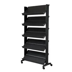 Présentoir mobile simple face 5 tablettes - Paperflow EasyDisplays