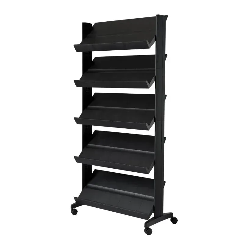 Présentoir mobile simple face 5 tablettes - Paperflow EasyDisplays