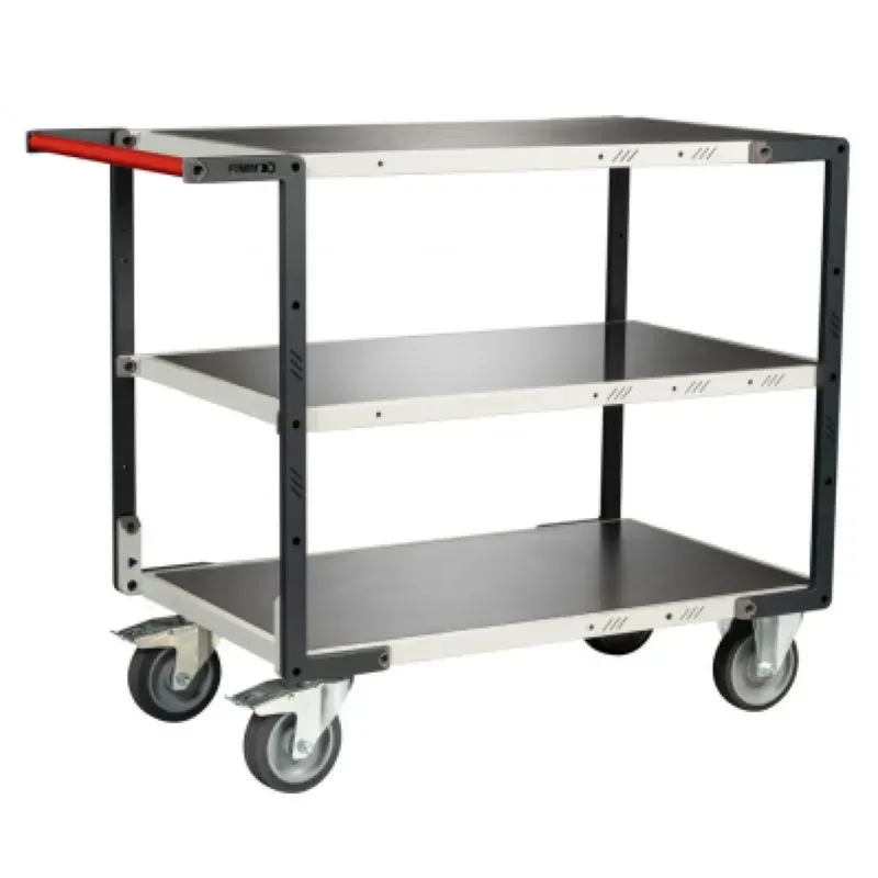 Servante avec poignée horizontale et 2 ou 3 plateaux tôle galva 400kg