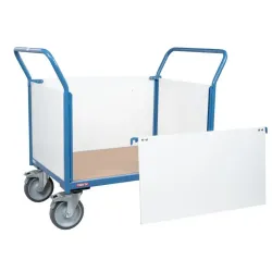 Servante avec poignée horizontale et 2 ou 3 plateaux tôle galva 400kg