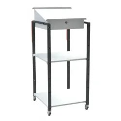 Pupitre d'atelier sur roulettes ou patins 2 plateaux - 150 kg