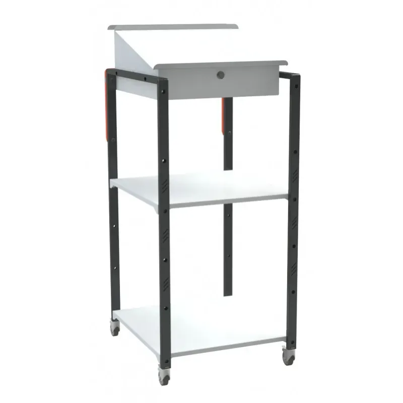 Pupitre d'atelier sur roulettes ou patins 2 plateaux - 150 kg